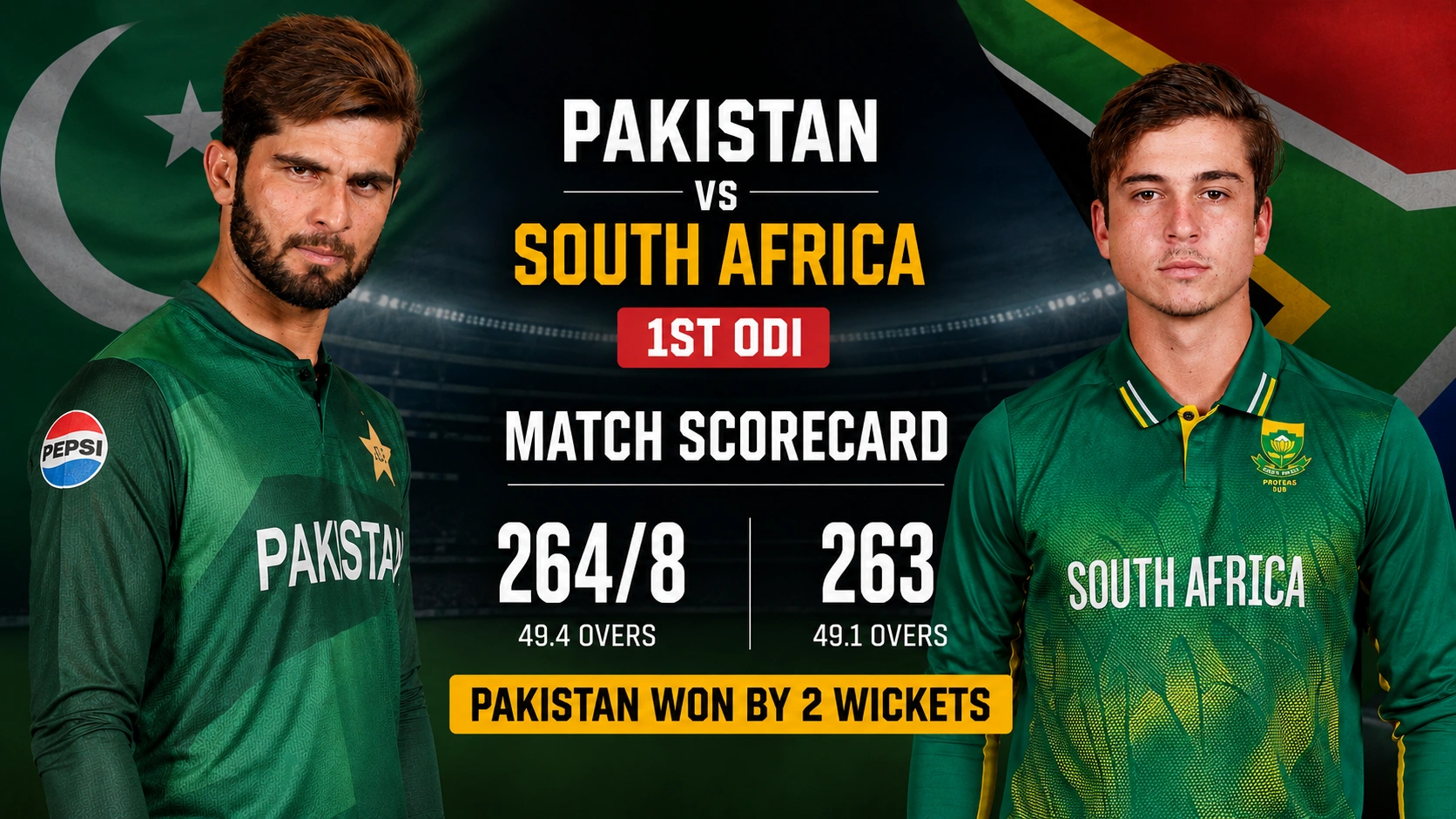 Pakistan National Cricket Team vs South Africa National Cricket Team Match Scorecard