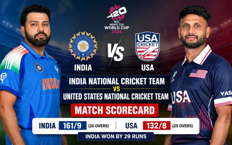India National Cricket Team vs United States National Cricket Team Match Scorecard: Full T20 World Cup 2026 Scorecard & Match Highlights