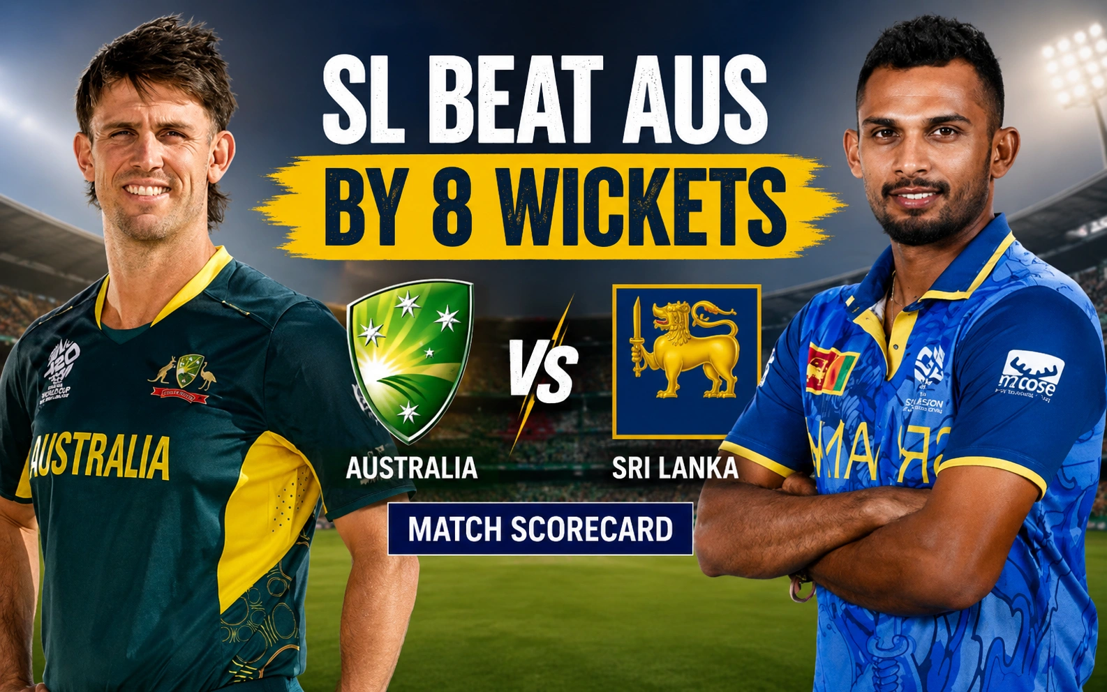 Australian Men’s Cricket Team vs Sri Lanka National Cricket Team Match Scorecard: Epic Sri Lanka Win