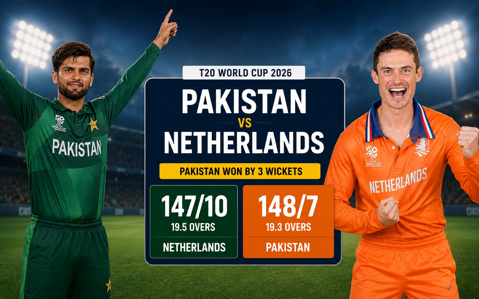 Netherlands National Cricket Team vs Pakistan National Cricket Team Match Scorecard: Full Score, Highlights & Match Analysis