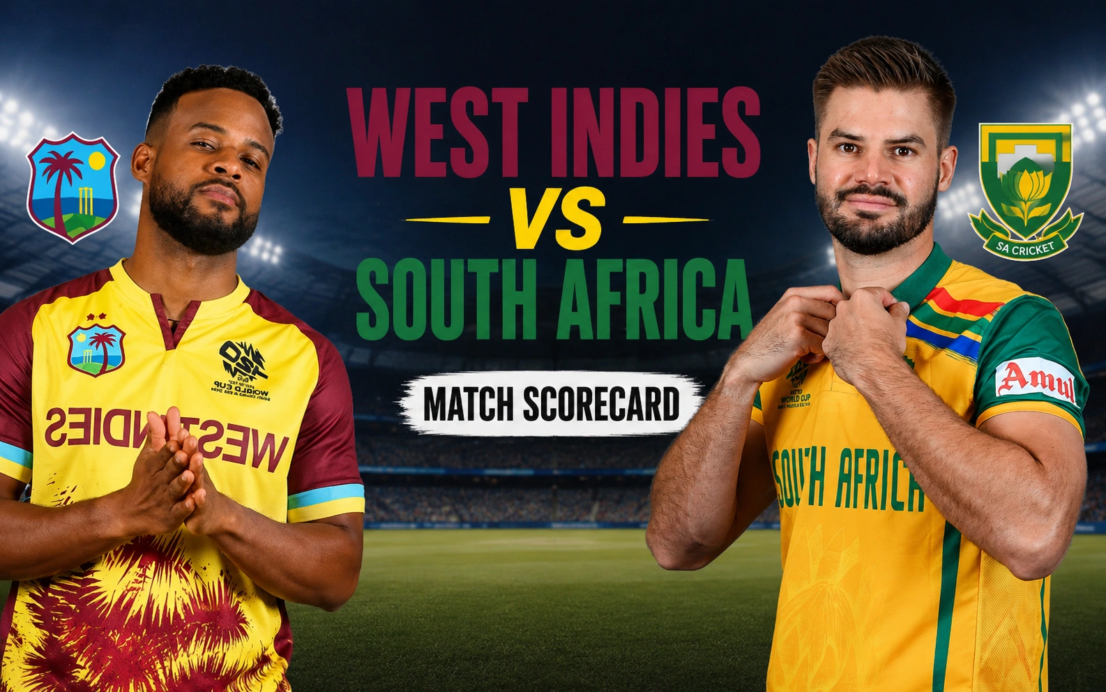 West Indies Cricket Team vs South Africa National Cricket Team Match Scorecard: Complete Match Analysis & Key Moments