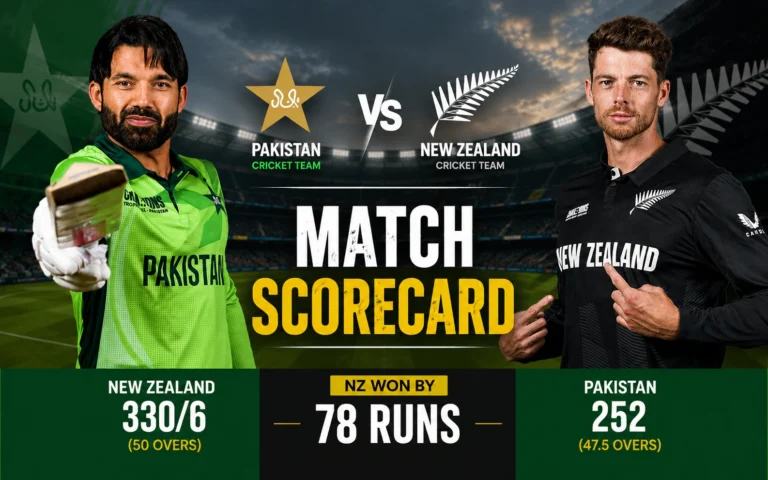 Pakistan National Cricket Team vs New Zealand National Cricket Team Match Scorecard: Amazing 78-Run Victory Explained